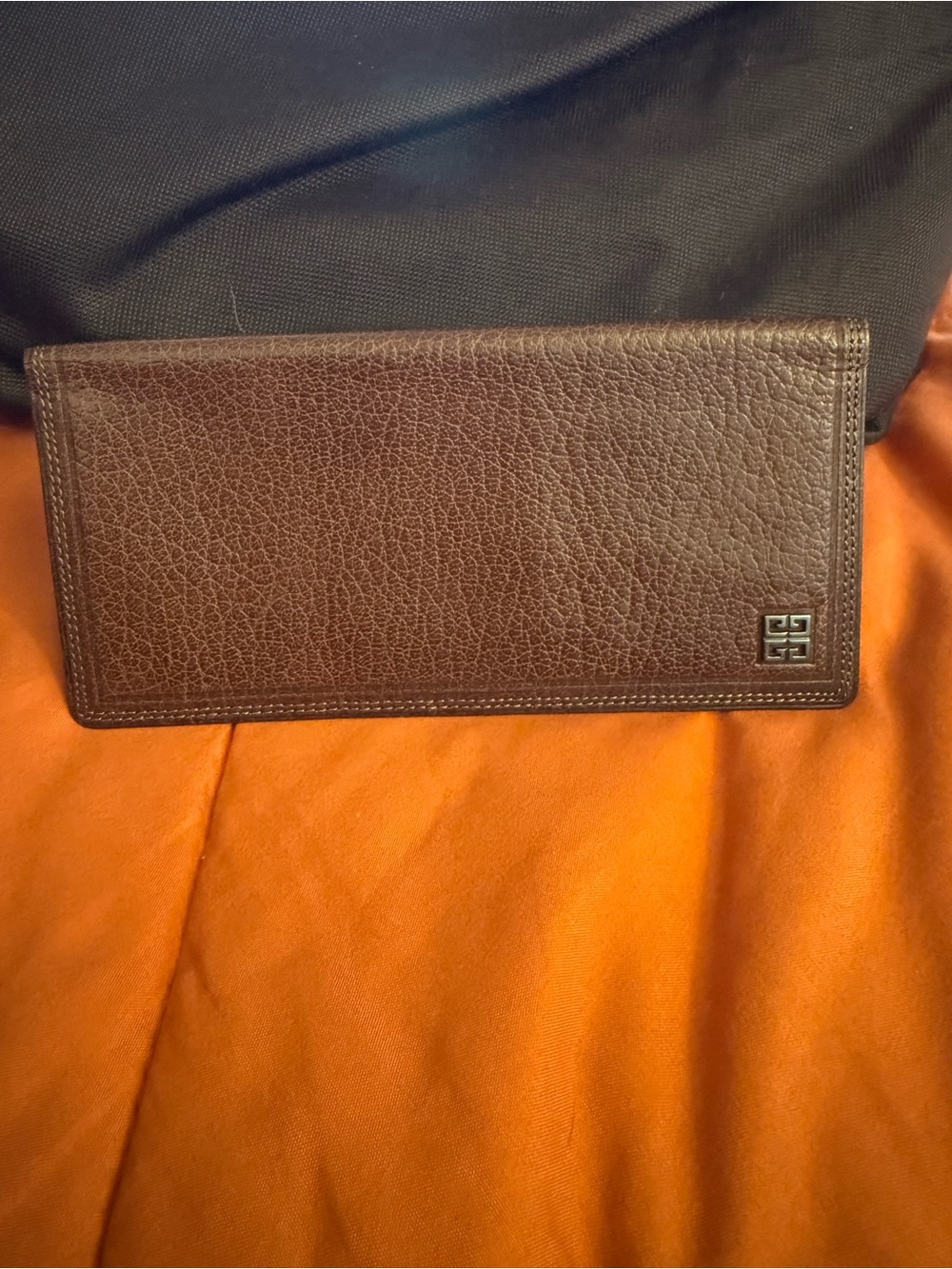 Givenchy Dark Brown Textured Leather Long Wallet